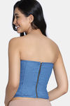 Zivame Non-Padded Short Slip Corset - Dark Wash — thumbnail 4